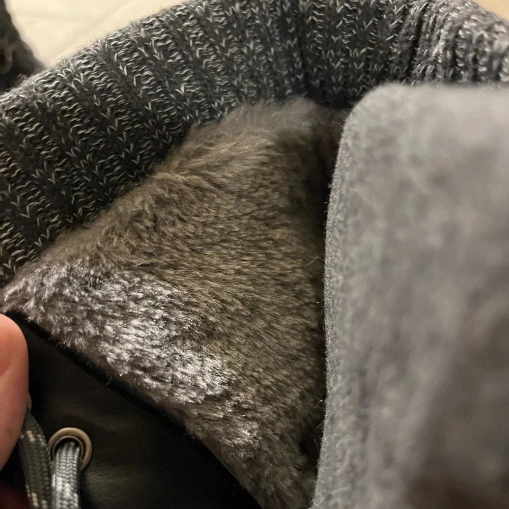 Like new insulated snow boots! Black and gray exterior with fuzzy inside! - Picture 2 of 3